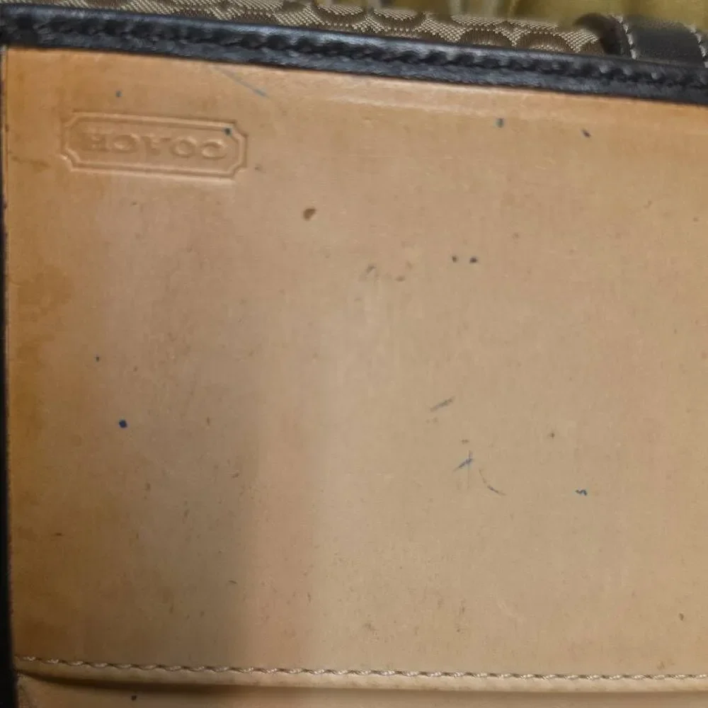 Vintage Coach brown signature C jacquard canvas wallet with checkbook insert